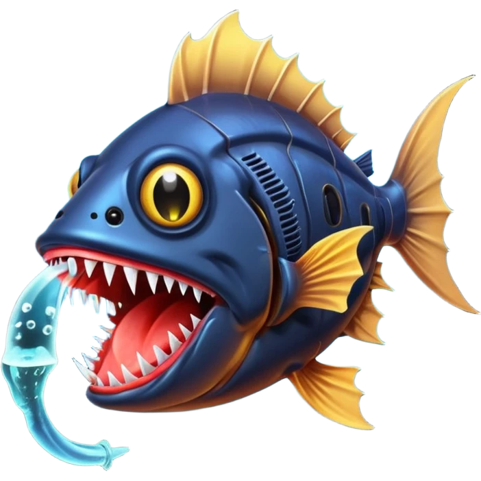 Angler Fish – Large mouth with sharp teeth and light lure emoji