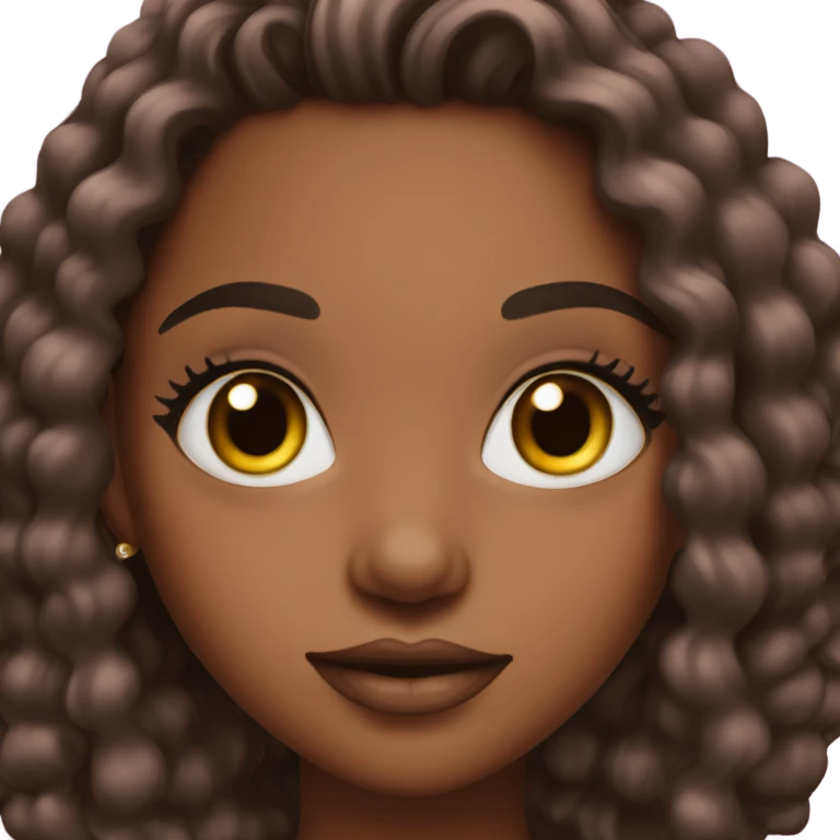 brownskin girl in pink with stunning lashes emoji