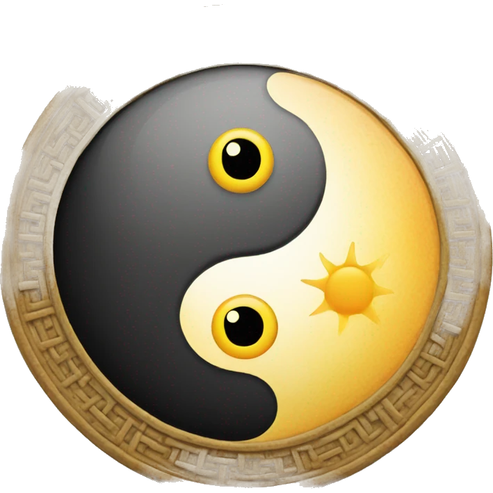 Yin and yang sun emoji