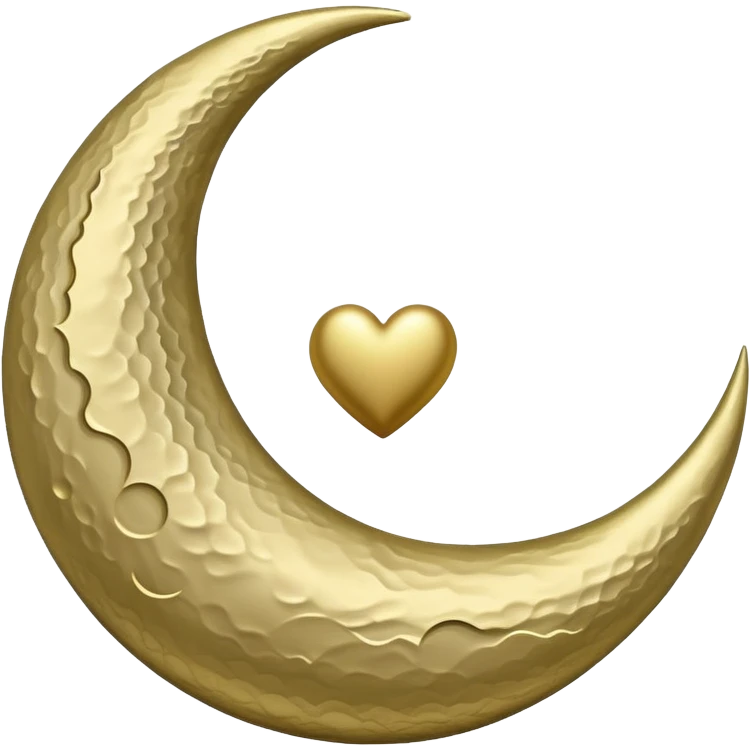 khaki crescent moon with a small heart emoji