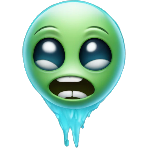 Alien face holding back happy tears really happy emoji