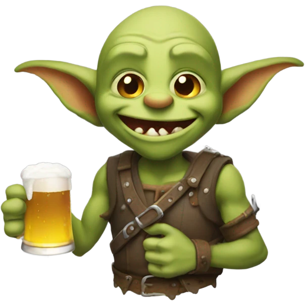 goblin with brewski  emoji