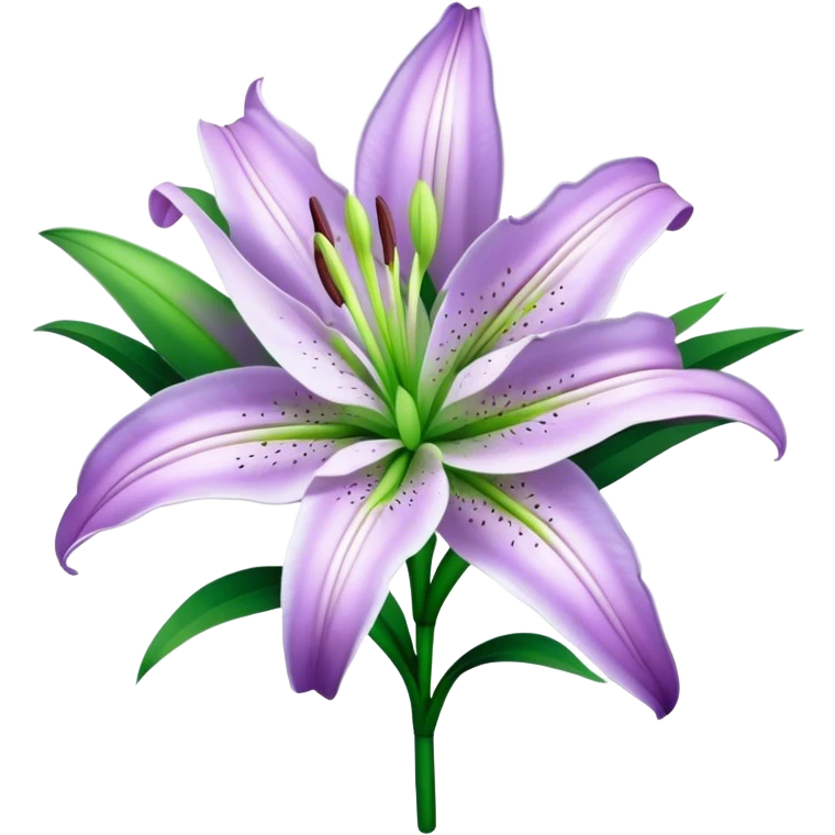 bouquet Light Purple Lily, luxuriant, leaf, bud emoji