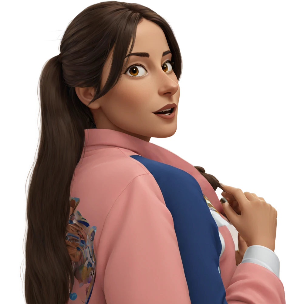 realistic portrait of brown-haired girl emoji
