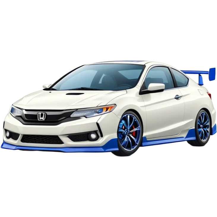 8th gen honda si white with blue spoiler emoji