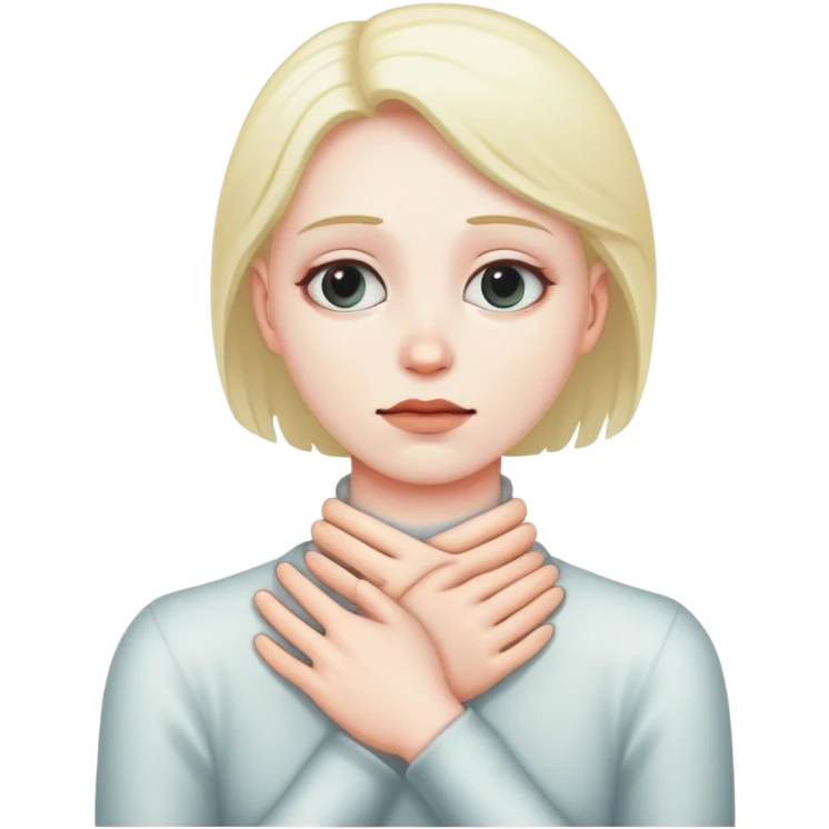 Dead person with hands around neck emoji
