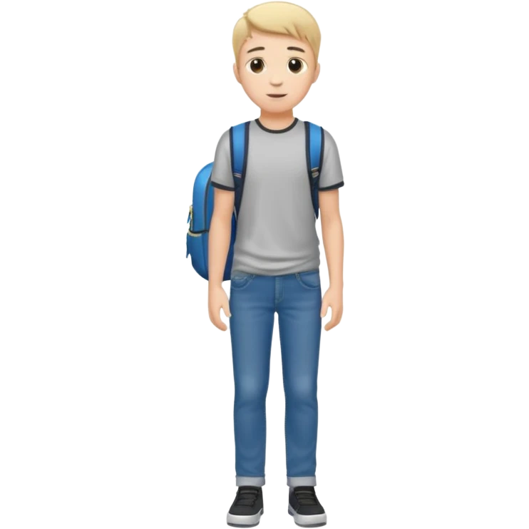 university student full body boy emoji