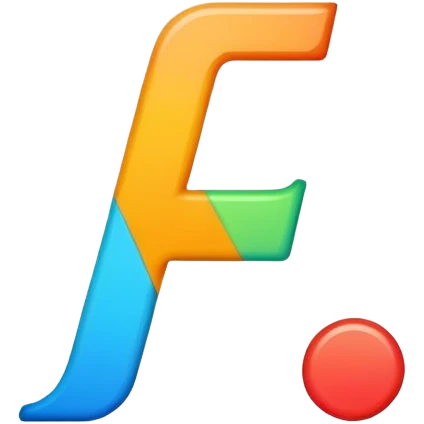 Font setting icon with letter F in vibrant colors emoji