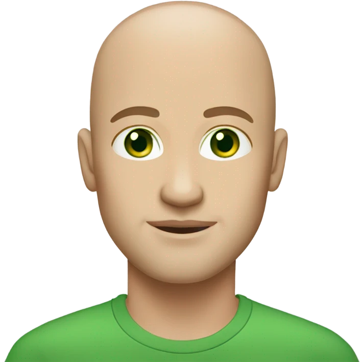 light skinned Caucasian bald male, green eyes, stubble emoji