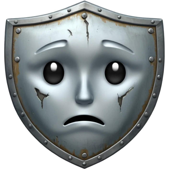 you know the emoji "sadge". i want a shield with that same expression and face :shieldge: like a sad shield but it needs to be sad not smiling emoji