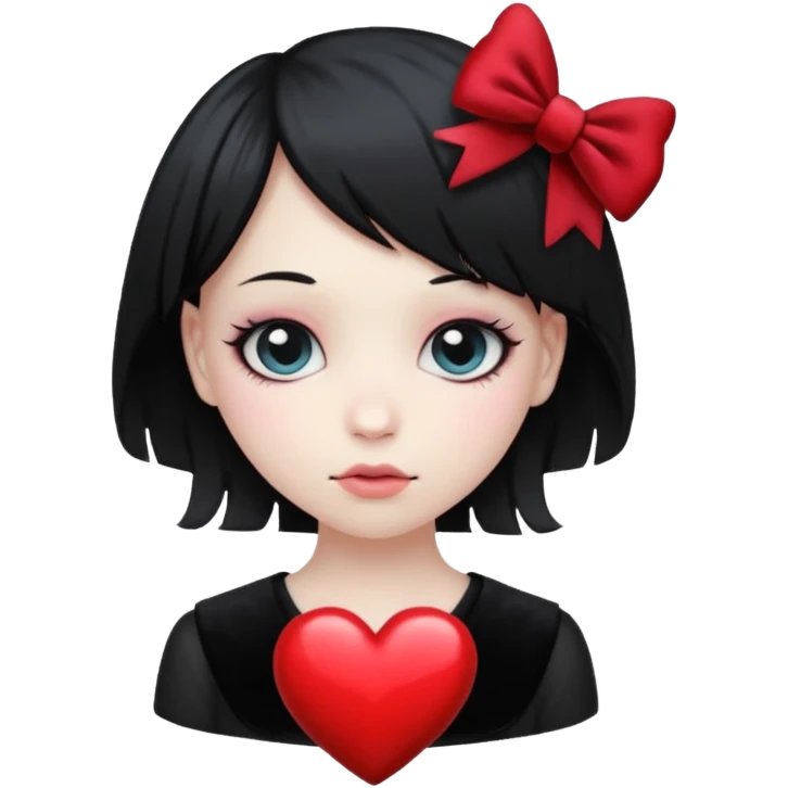 heart with a velvet bow, emo emoji