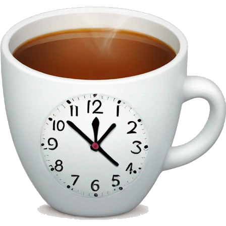 Clock holding a cup of tea emoji