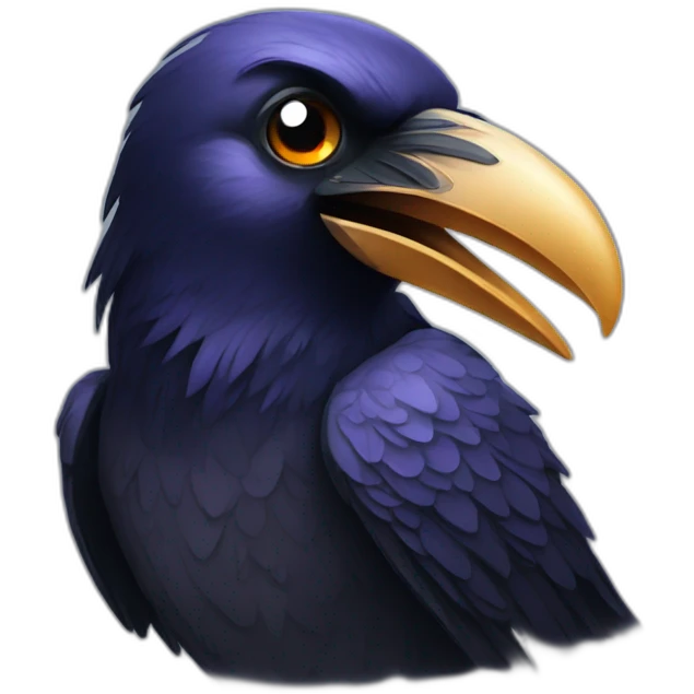 raven with a diamond in its beak emoji