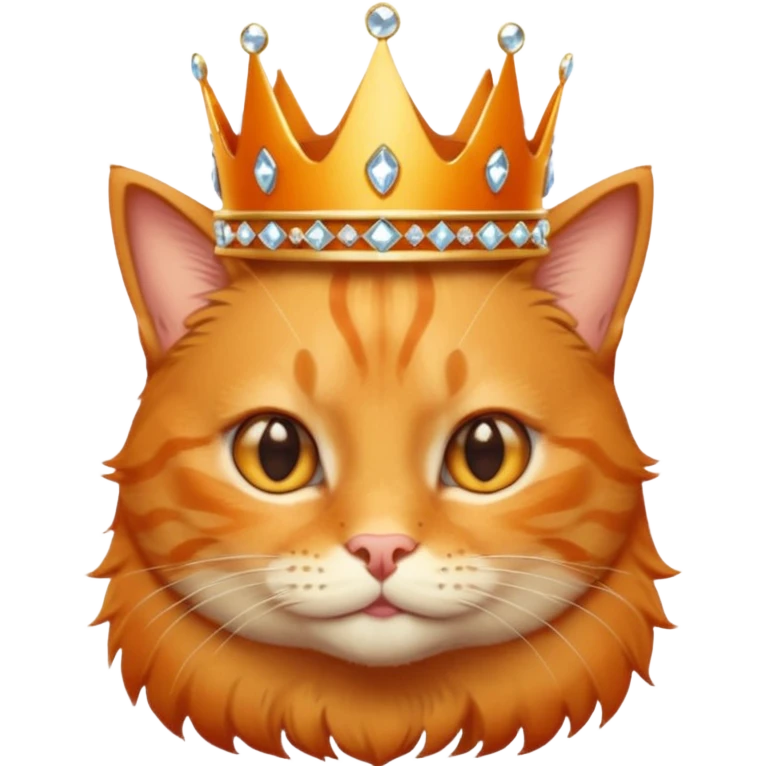 Cat with tiny jeweled crown — cute and smug emoji