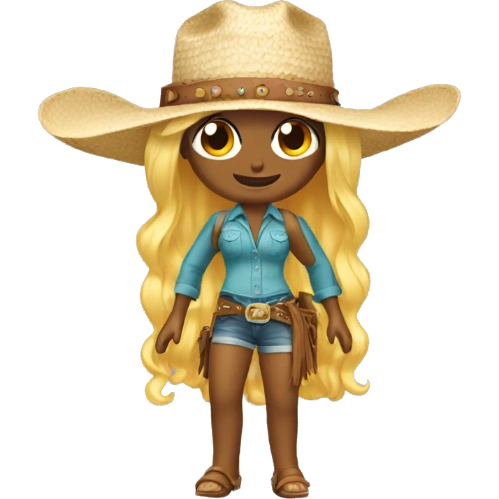 Beach cowgirl  hat emoji