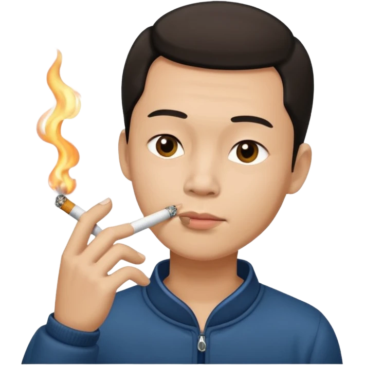 Chinese man smoking emoji