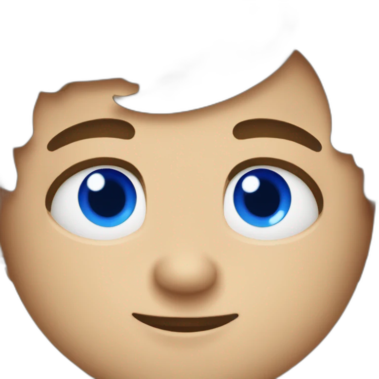 Chico calvo ojos azules emoji