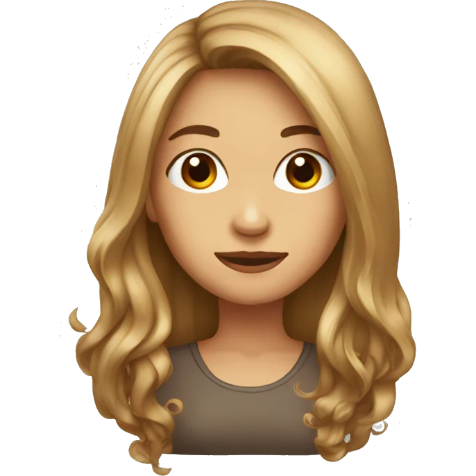 A woman long hair red and eyes brown  emoji
