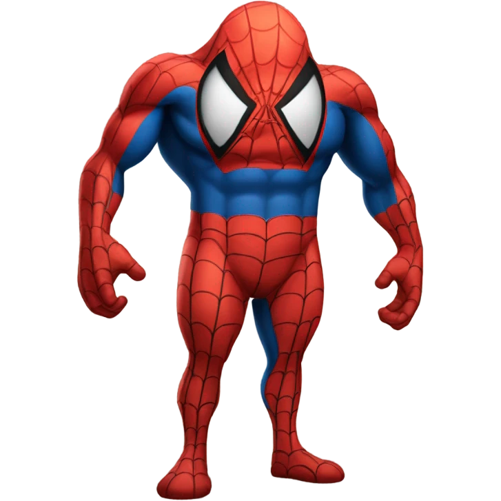Spiderman with big stomach and skinny legs emoji