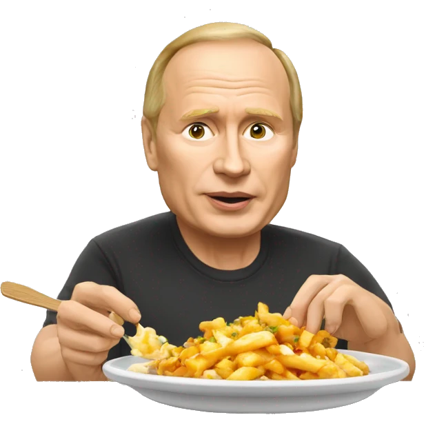 Vladimir poutine qui mange une poutine emoji