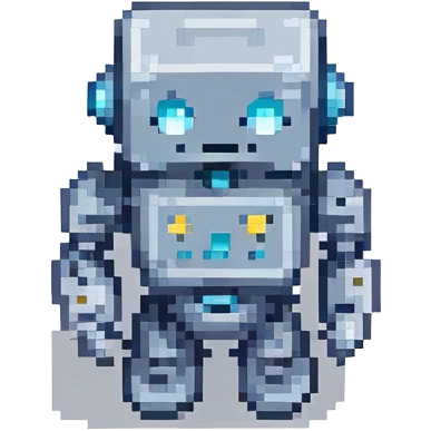 A gray-blue robot cube sticker for IT CUBE Computer Center, inspired by the attached logo emoji