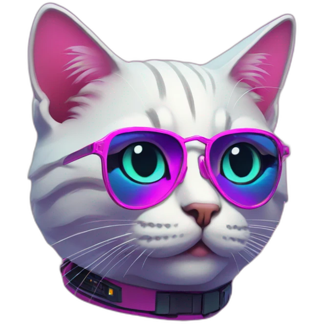 Retrowave cat emoji