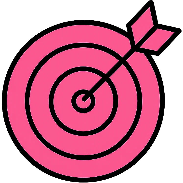 pink bullseye, clean and simple, icon style emoji