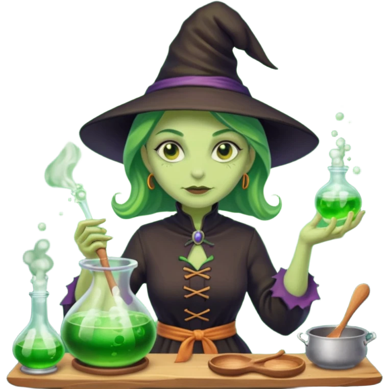 green witch cooking potion emoji