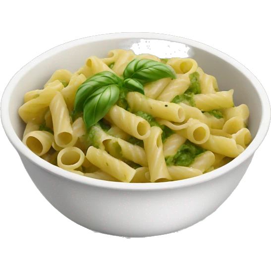 Pesto pasta in a bowl emoji
