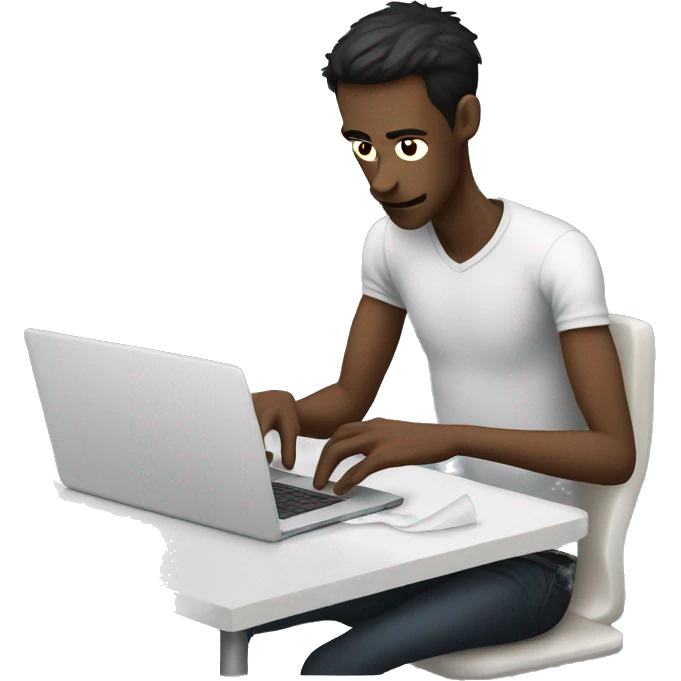 skinny guy playing video games on computer with a tissue on the table emoji