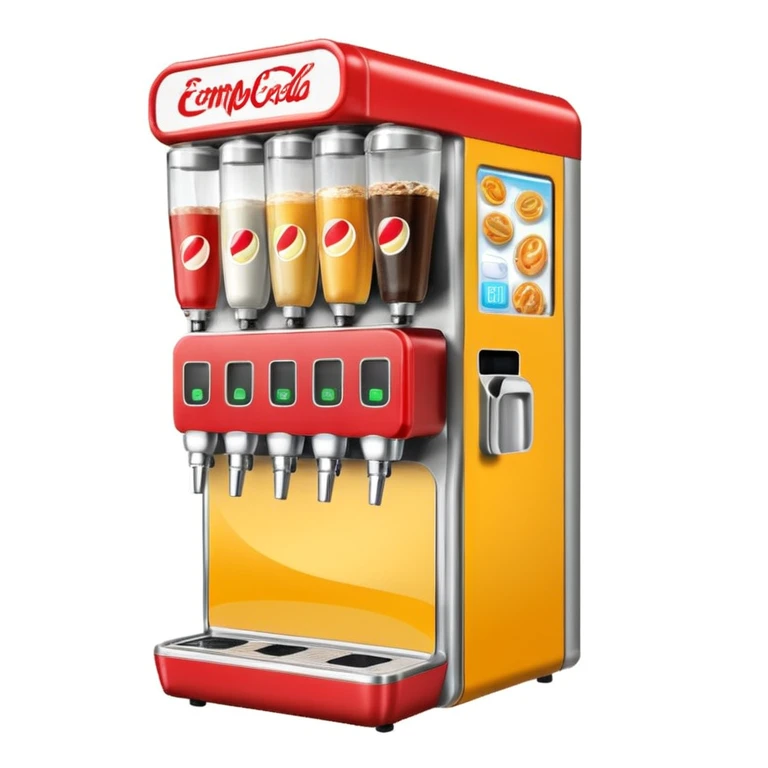 Digital soda dispenser in a fast food restaurant  emoji