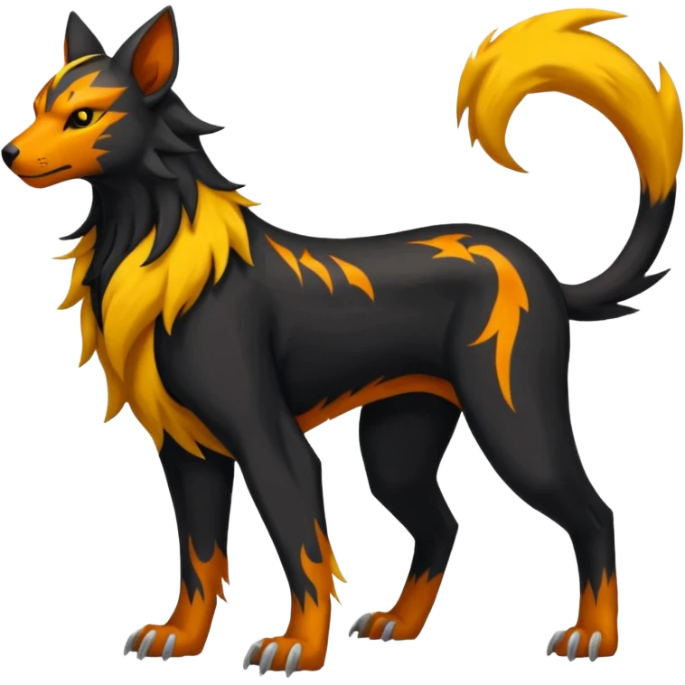 Manectric-Houndoom-Luxray-Bobcat-Fakémon-fusion-animal-creature, full body  emoji