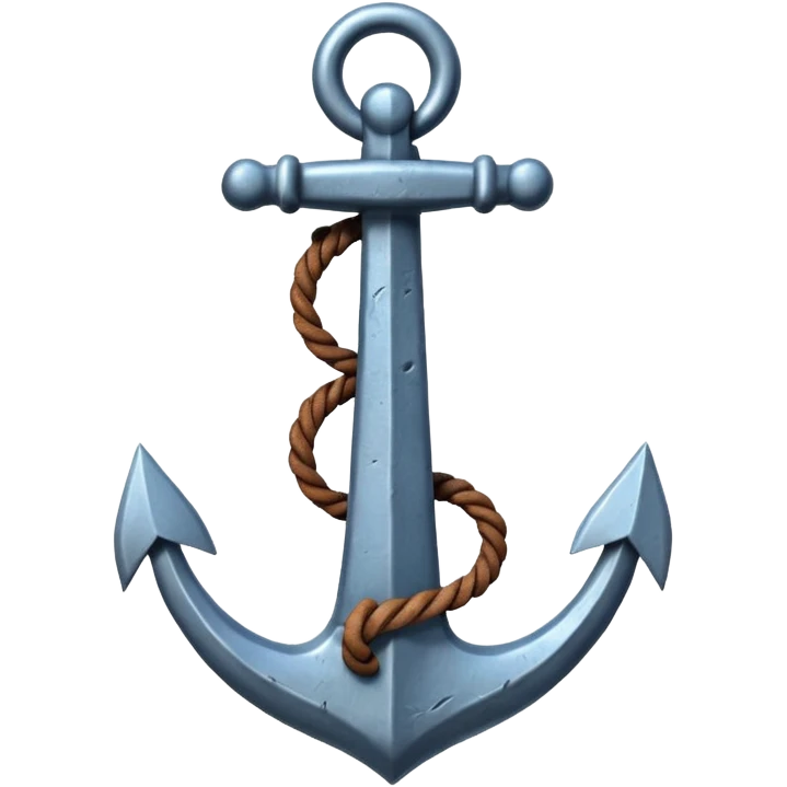 anchor object icon, metal anchor, slightly rusty texture, 3D cartoon, soft shadow, mobile game icon style, centered, clean background, no text, no watermark
 emoji