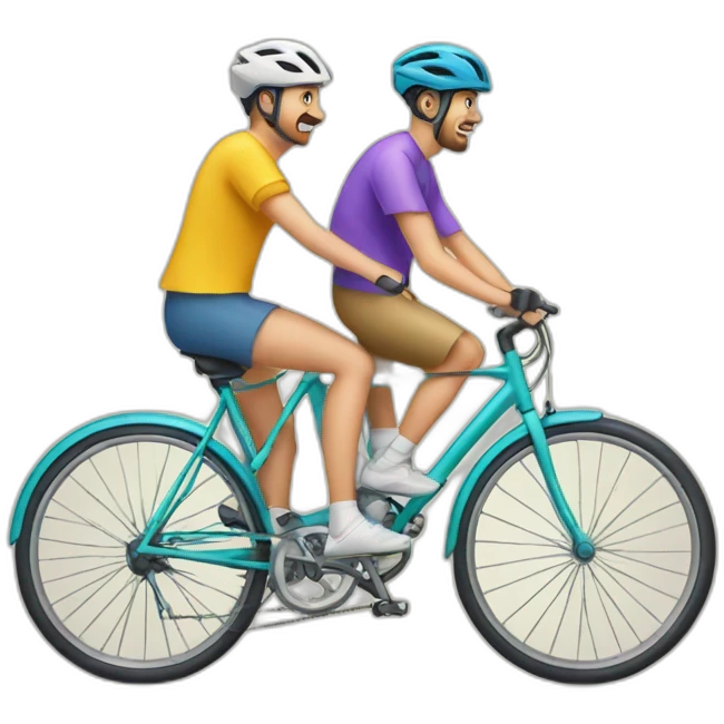 Bicicleta tandem colores emoji
