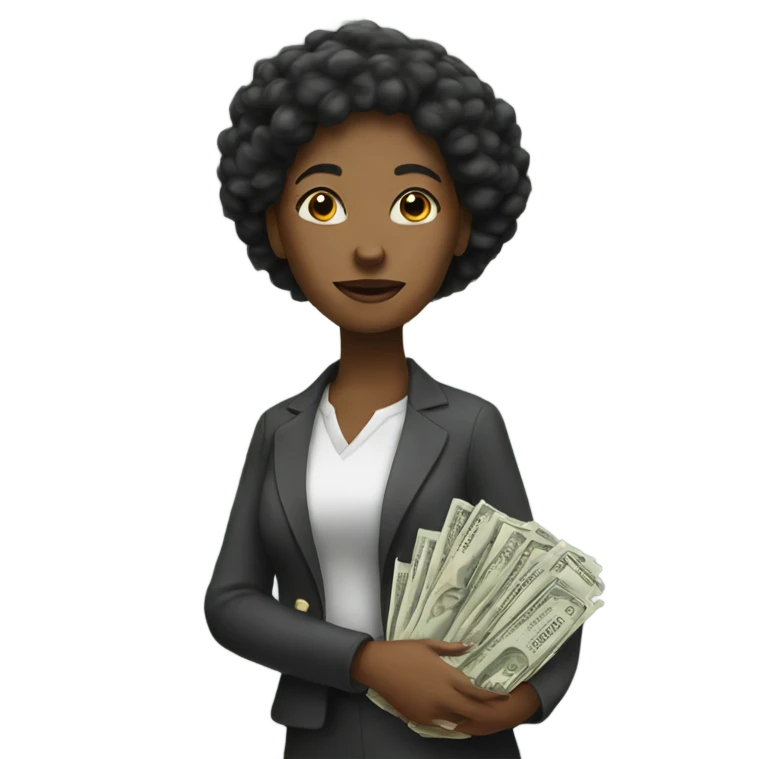 black woman with money emoji