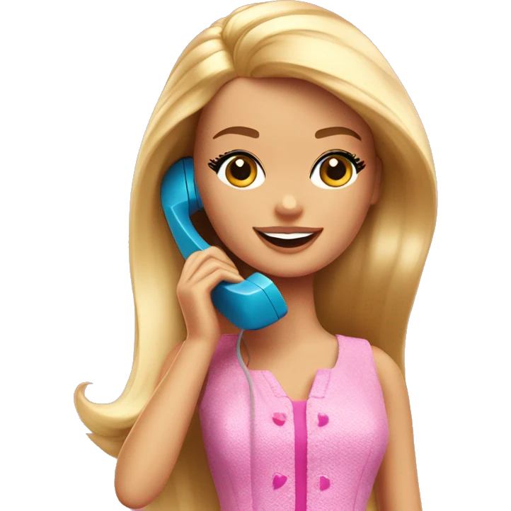 barbie colling someone via the telephone emoji