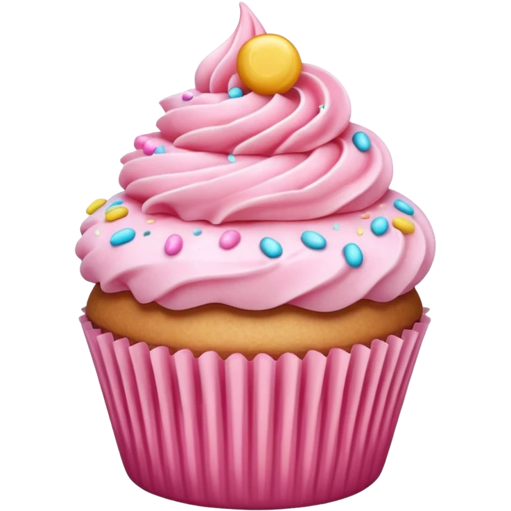 Cupcake with pink icing emoji