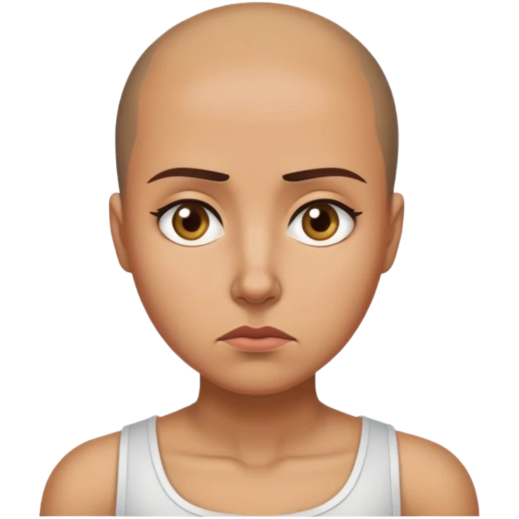 brunette woman missing her muscular bald beard man emoji