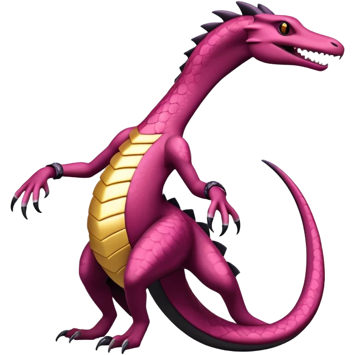 Shiny Gothic Salazzle-Heliolisk-Seviper-Pokémon-Fakémon full body emoji