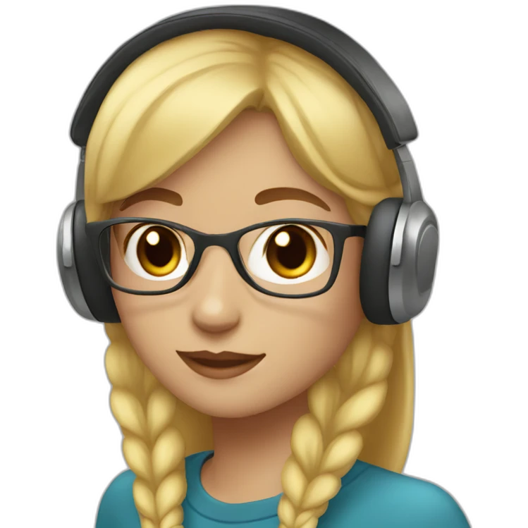 girl with blondie hair wearing red beanie goggles and headphone emoji