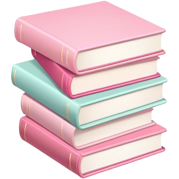 Pastel pink stack of books emoji