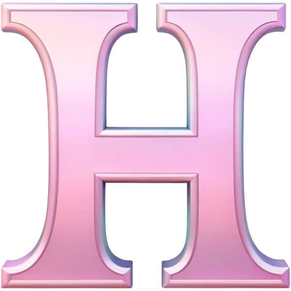 Iridescent pastel pink romantic formal elegant sophisticated cultured neat Font setting icon with letter H emoji
