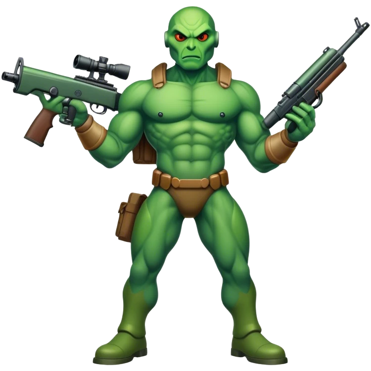 Big Buff Martian pointing rifle fullbody emoji