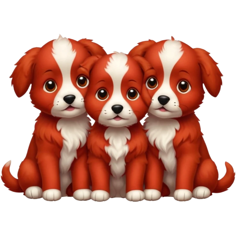 Red 3 headed puppy emoji