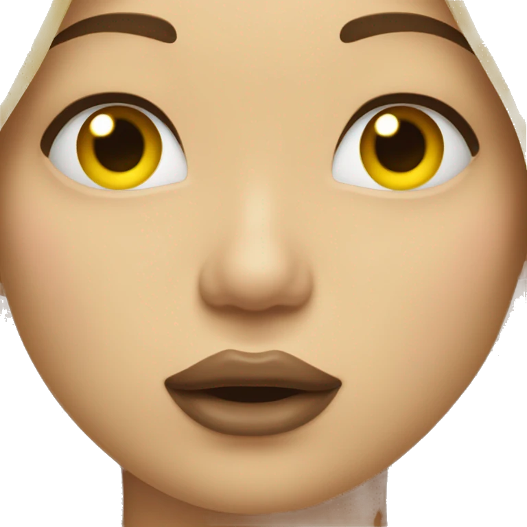 Kissy face with yellow bone in mouth  emoji