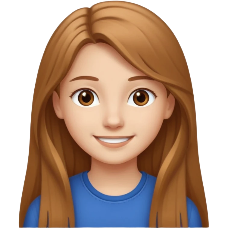 Create an icon of White teenage girl with Brown Eyes and long Very light brown hair emoji