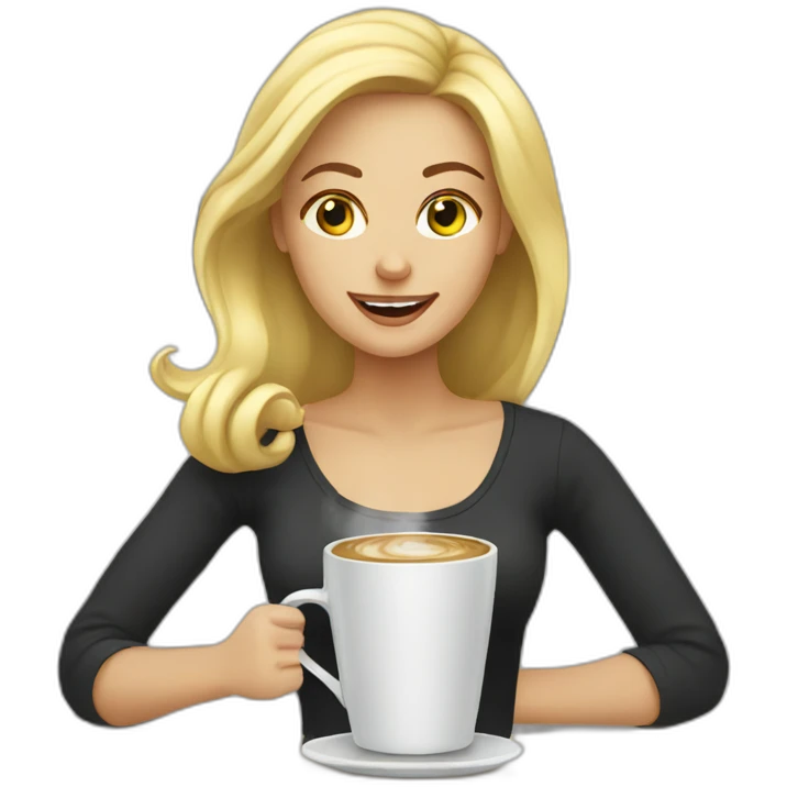 blonde woman making coffee emoji