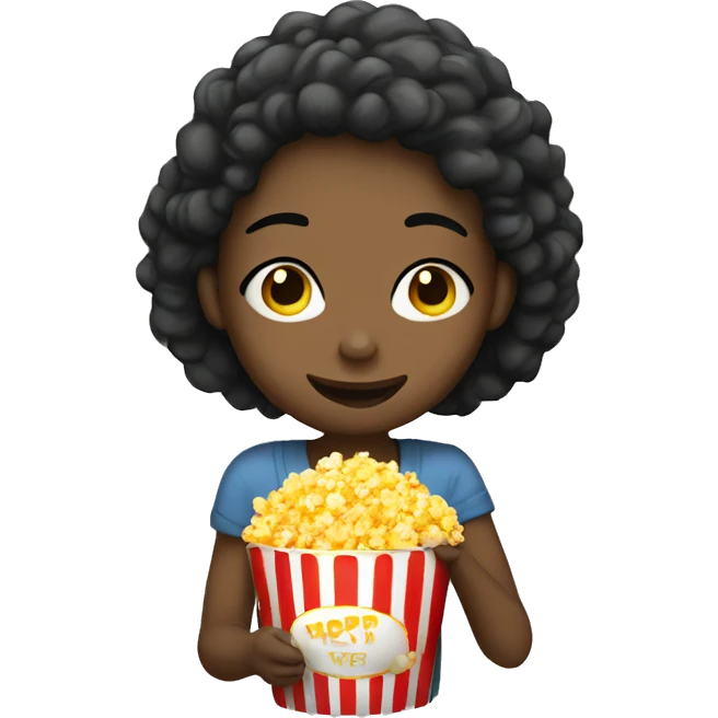 Girl eating popcorn  emoji