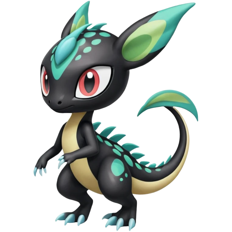 Splash-patterned emotional sparky sparky boom boom painful Meloetta-Guilmom-Salandit-Trico-Pokémon-Fakémon-fusion-hybrid-creature emoji