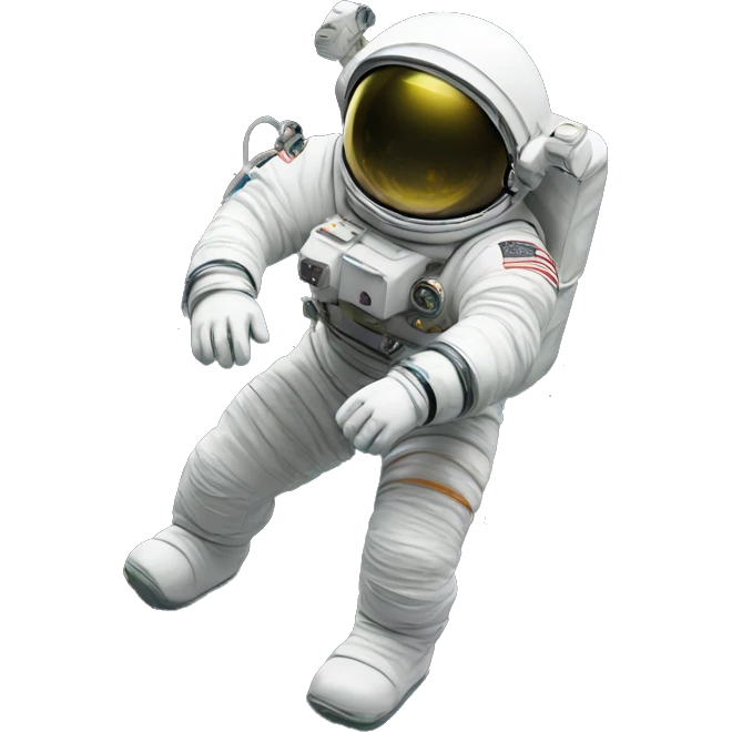 Astronaut doing a space walk on a pickle emoji